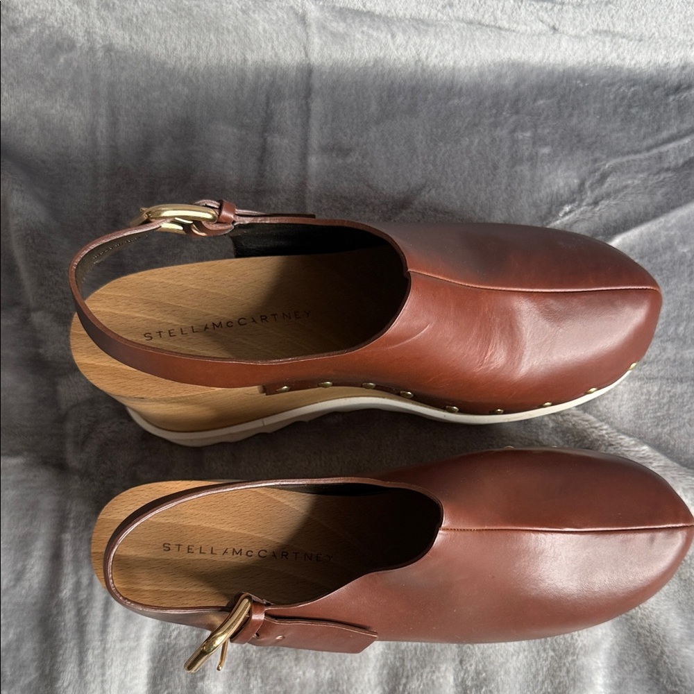 Stella McCartney Brown Leather Platform Shoes - Picture 5 of 7